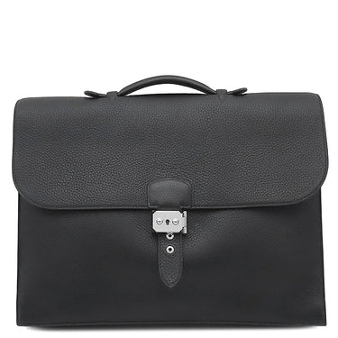 エルメス HERMES サックアデペッシュ 38 ブラック トリヨンクレマンス ブリーフケース シルバー金具 黒 ビジネスバッグ