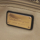 サルヴァトーレ・フェラガモ Salvatore Ferragamo パイソン チェーンショルダー ベージュ ファブリック パイソン トートバッグ ゴールド金具 肩掛け