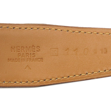 エルメス HERMES コンスタンスH グラファイト ポロサス #110 ベルト シルバー金具 クロコ Hバックル