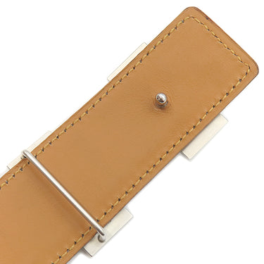 エルメス HERMES コンスタンスH グラファイト ポロサス #110 ベルト シルバー金具 クロコ Hバックル