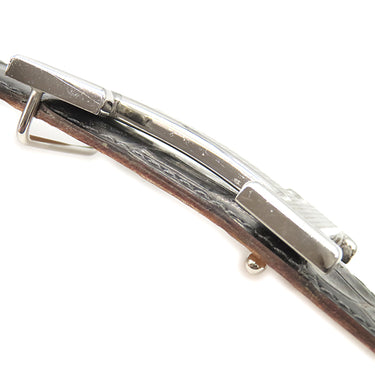 エルメス HERMES コンスタンスH グラファイト ポロサス #110 ベルト シルバー金具 クロコ Hバックル