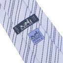 エルメス HERMES シルクタイ 9cm ブルー シルク ネクタイ ストライプ