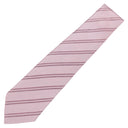 エルメス HERMES シルクタイ 9cm ローズ×マリン シルク 絹 60％ 麻 40％ ネクタイ ストライプ