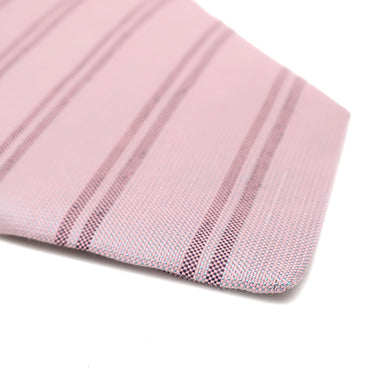 エルメス HERMES シルクタイ 9cm ローズ×マリン シルク 絹 60％ 麻 40％ ネクタイ ストライプ