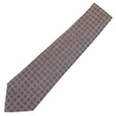 エルメス HERMES シルクタイ 銀座店限定 9cm ブラウン シルク ネクタイ L'AIR DE GINZA グリッド