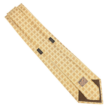 エルメス HERMES シルクタイ 銀座店限定 9cm イエロー シルク ネクタイ L'AIR DE GINZA グリッド