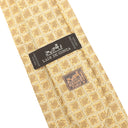 エルメス HERMES シルクタイ 銀座店限定 9cm イエロー シルク ネクタイ L'AIR DE GINZA グリッド