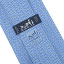 エルメス HERMES シルクタイ 9cm ブルー シルク ネクタイ H柄