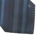 ルイヴィトン LOUIS VUITTON ストライプ モノグラム 9cm ブルー系 シルク ネクタイ ネイビー