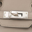エルメス HERMES バーキン25 グリアスファルト ヴォースイフト ハンドバッグ シルバー金具 グレージュ