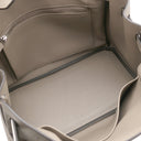 エルメス HERMES バーキン25 グリアスファルト ヴォースイフト ハンドバッグ シルバー金具 グレージュ