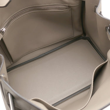 エルメス HERMES バーキン25 グリアスファルト ヴォースイフト ハンドバッグ シルバー金具 グレージュ