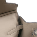 エルメス HERMES バーキン25 グリアスファルト ヴォースイフト ハンドバッグ シルバー金具 グレージュ