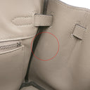 エルメス HERMES バーキン25 グリアスファルト ヴォースイフト ハンドバッグ シルバー金具 グレージュ