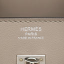 エルメス HERMES バーキン25 グリアスファルト ヴォースイフト ハンドバッグ シルバー金具 グレージュ