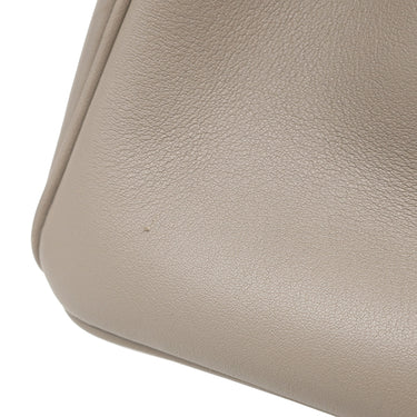 エルメス HERMES バーキン25 グリアスファルト ヴォースイフト ハンドバッグ シルバー金具 グレージュ