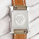 腕時計 エルメス HERMES Hウォッチ PM HH1.210 クオーツ レディース H型 ホワイト ギヨシェ アラビア スクエア