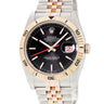 腕時計 ロレックス ROLEX デイトジャスト ターノグラフ 116261 自動巻き メンズ D番 K18エバーローズゴールド×SS コンビ 黒 バー