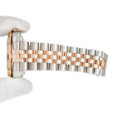 腕時計 ロレックス ROLEX デイトジャスト ターノグラフ 116261 自動巻き メンズ D番 K18エバーローズゴールド×SS コンビ 黒 バー