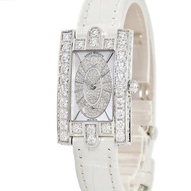 腕時計 ハリーウィンストン Harry Winston アヴェニュー クラシック エリプティック AVEQHM21WW241 クオーツ レディース K18WG 純正ダイヤ