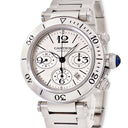 腕時計 カルティエ Cartier パシャ シータイマー クロノグラフ W31089M7 自動巻き メンズ シルバー デイト 逆回転防止ベゼル