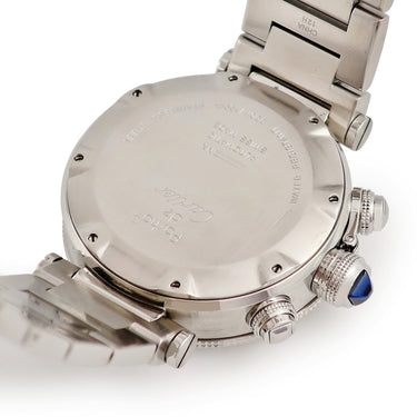 腕時計 カルティエ Cartier パシャ シータイマー クロノグラフ W31089M7 自動巻き メンズ シルバー デイト 逆回転防止ベゼル