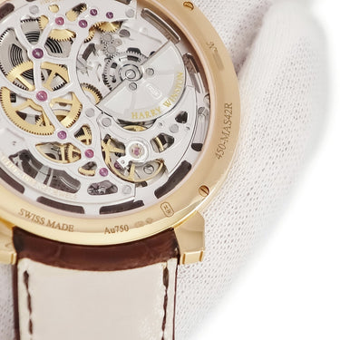 腕時計 ハリーウィンストン Harry Winston ミッドナイト スケルトン MIDAHM42RR001 自動巻き メンズ K18RG無垢 シースルー