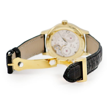 腕時計 ショパール CHOPARD L.C.U. クアトロ レギュレーター 16/1874 手巻き メンズ K18YG無垢 デイト ギヨシェ ブラック 限定