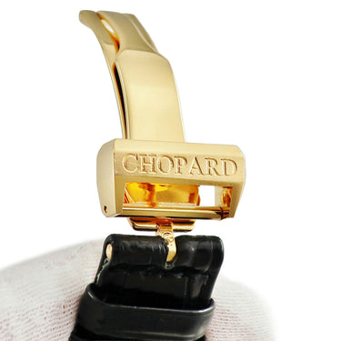 腕時計 ショパール CHOPARD L.C.U. クアトロ レギュレーター 16/1874 手巻き メンズ K18YG無垢 デイト ギヨシェ ブラック 限定