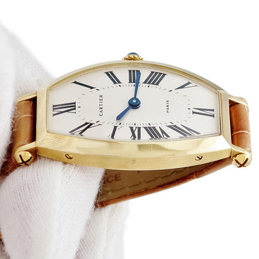腕時計 カルティエ Cartier トノー ウォッチ SM 89090043 手巻き レディース K18YG無垢 トノウ ローマン ギヨシェ