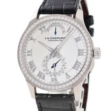 腕時計 ショパール CHOPARD L.U.C クアトロ 171926-1001 手巻き メンズ K18WG無垢 純正ダイヤ スモールセコンド ローマン