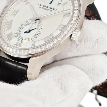 腕時計 ショパール CHOPARD L.U.C クアトロ 171926-1001 手巻き メンズ K18WG無垢 純正ダイヤ スモールセコンド ローマン