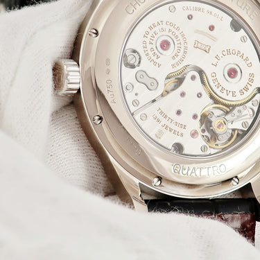 腕時計 ショパール CHOPARD L.U.C クアトロ 171926-1001 手巻き メンズ K18WG無垢 純正ダイヤ スモールセコンド ローマン