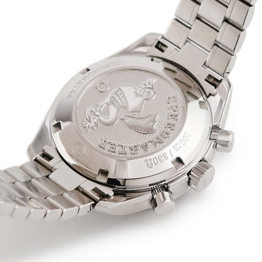 腕時計 オメガ OMEGA スピードマスター クロノグラフ 324.15.38.40.10.001 自動巻き メンズ OH済 純正ダイヤ バイオレット パープル