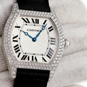 腕時計 カルティエ Cartier トーチュ LM WA504351 手巻き メンズ K18WG無垢 純正ダイヤ シルバー ギョウシェ 青針 ローマン