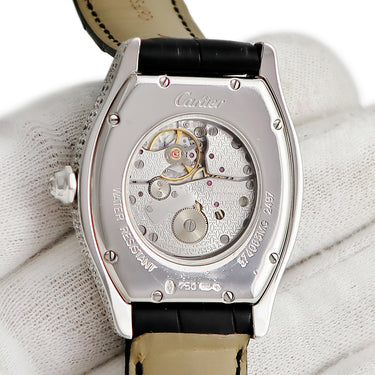 腕時計 カルティエ Cartier トーチュ LM WA504351 手巻き メンズ K18WG無垢 純正ダイヤ シルバー ギョウシェ 青針 ローマン