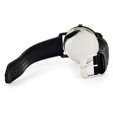 腕時計 ボーム&メルシエ BAUME&MERCIER クラシマ M0A10780 クオーツ メンズ 新品同様 ブラックADLC加工 ブルー 青 デイト ローマン バー