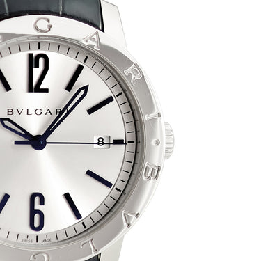 腕時計 ブルガリ BVLGARI ブルガリブルガリ ソロテンポ 102610 BB39S 自動巻き メンズ デイト バー アラビア 青針