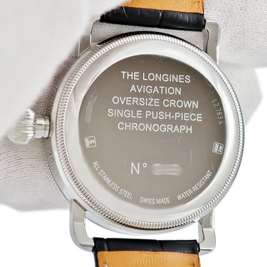 腕時計 ロンジン LONGINES ヘリテージ アビゲーション オーバーサイズ クラウン L2.783.4.53.2 自動巻き メンズ ブラック クロノグラフ