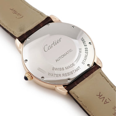 腕時計 カルティエ Cartier ロンドソロ ドゥ カルティエ W2RN0008 自動巻き メンズ K18PG×SS コンビ ローマン 青針 シルバー