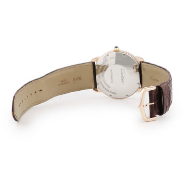 腕時計 カルティエ Cartier ロンドソロ ドゥ カルティエ W2RN0008 自動巻き メンズ K18PG×SS コンビ ローマン 青針 シルバー