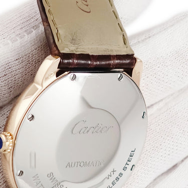 腕時計 カルティエ Cartier ロンドソロ ドゥ カルティエ W2RN0008 自動巻き メンズ K18PG×SS コンビ ローマン 青針 シルバー