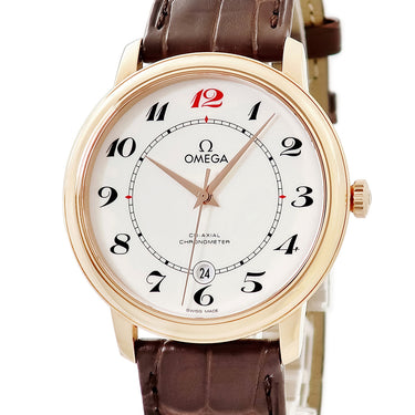 腕時計 オメガ OMEGA デ ヴィル プレステージ CO-AXIAL 50周年記念 424.53.40.20.04.004 自動巻き メンズ K18RG無垢 白 デイト
