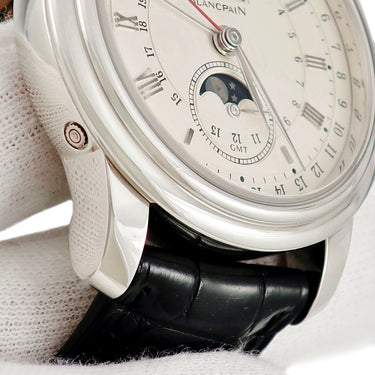 腕時計 ブランパン BLANCPAIN ル ブラッシュ コンプリートカレンダー 4276-3442A-55B 自動巻き メンズ Pt950 プラチナ GMT 限定