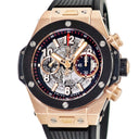 腕時計 ウブロ HUBLOT ビッグバン ウニコ キングゴールド セラミック 411.OM.1180.RX 自動巻き メンズ K18KG×Ti スケルトン