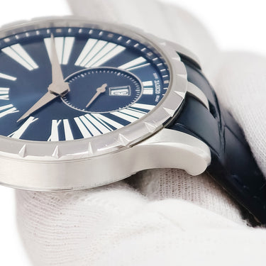 腕時計 ロジェデュブイ ROGER DUBUIS エクスカリバー42 DBEX0535 自動巻き メンズ スモセコ デイト 青 ブルー ローマン シースルーバック