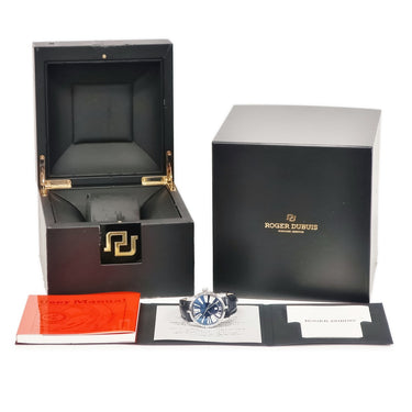 腕時計 ロジェデュブイ ROGER DUBUIS エクスカリバー42 DBEX0535 自動巻き メンズ スモセコ デイト 青 ブルー ローマン シースルーバック