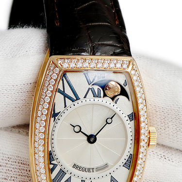腕時計 ブレゲ BREGUET ヘリテージ レトログラード ムーンフェイズ 8861BR/11/386 D000 自動巻き レディース K18RG無垢 純正ダイヤ