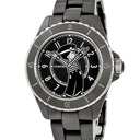 腕時計 シャネル CHANEL J12 マドモアゼル ラ パウザ 38mm H7609 自動巻き メンズ 新品同様 ブラック 黒 アラビア ココシャネル