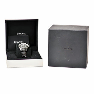 腕時計 シャネル CHANEL J12 マドモアゼル ラ パウザ 38mm H7609 自動巻き メンズ 新品同様 ブラック 黒 アラビア ココシャネル